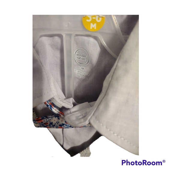 Two pcs Wonder Nation 0-3 months Baby Boy Dressy & Overall Clothes - Picture 3 of 8